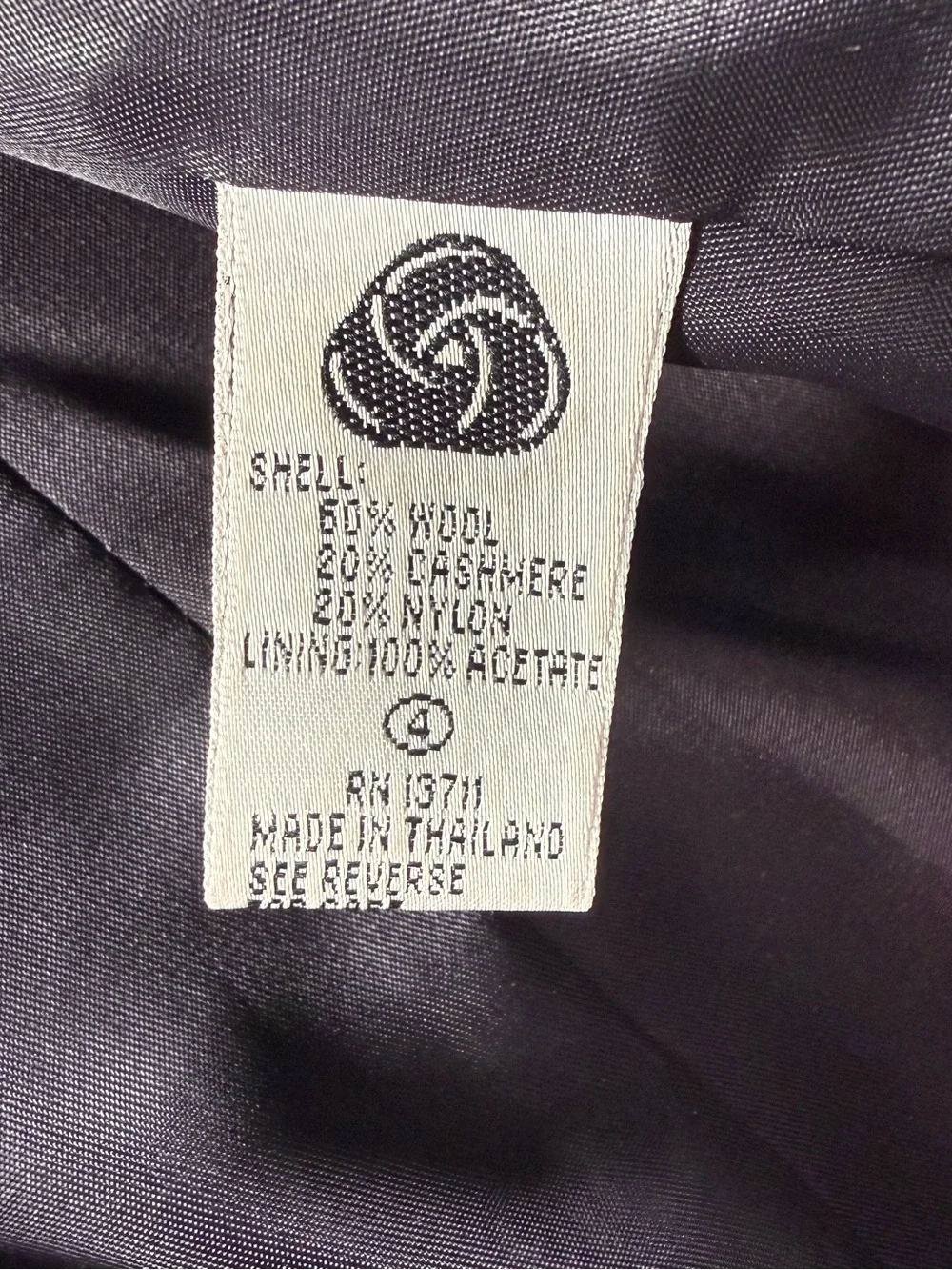 Valerie Stevens Women's Navy Wool Cashmere Blend Blazer Size 4